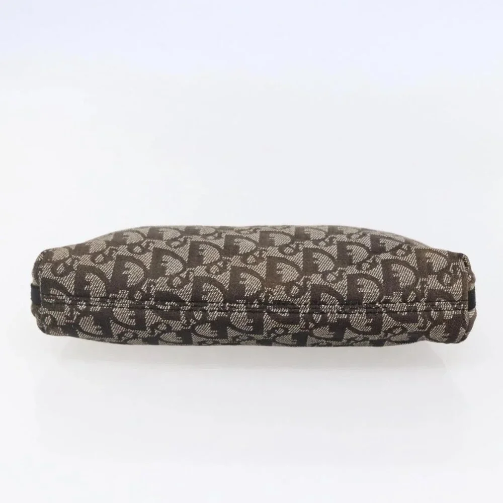 Christian Dior Trotter Canvas Pouch Brown Silver Auth bs29749 - Picture 7 of 16